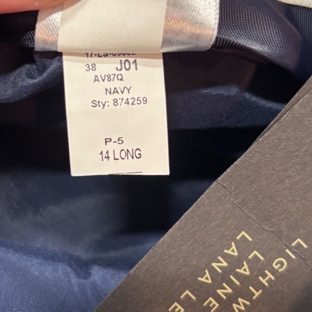 Banana Republic Womens Pants Size 14 Long 14L Logan Navy Floral Wool Trouser NWT - Picture 5 of 10